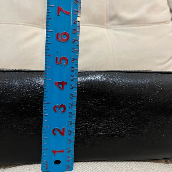 FOSSIL  Black Leather Satchel Handbag Purse - Picture 8 of 9